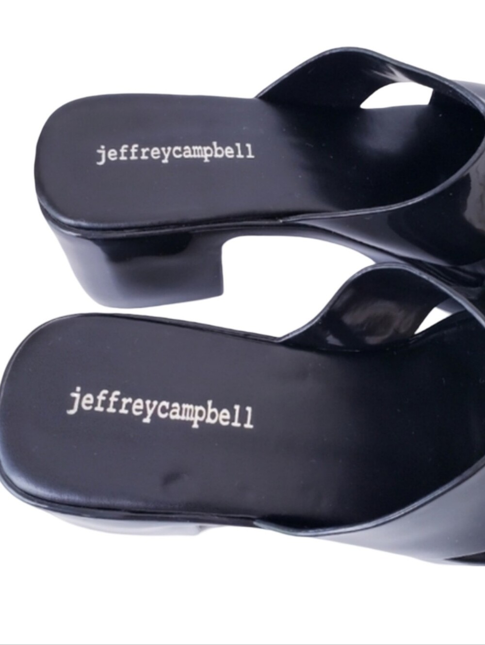 Jeffrey Campbell Bubblegum Platform Sandals in black shiny Size 8 NWOT - Picture 9 of 9